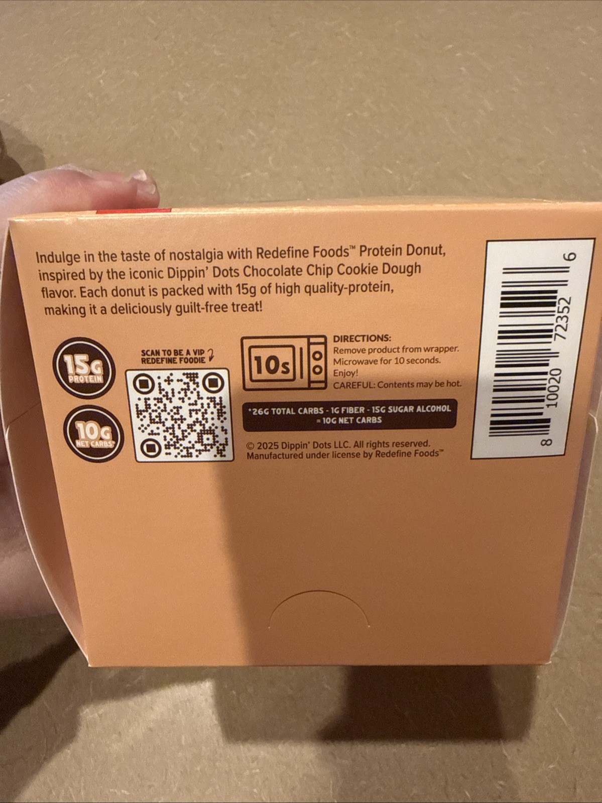 Dippin’ Dots Chocolate Chip Cookie Dough Protein Donut (8 Count) – Redefine Food