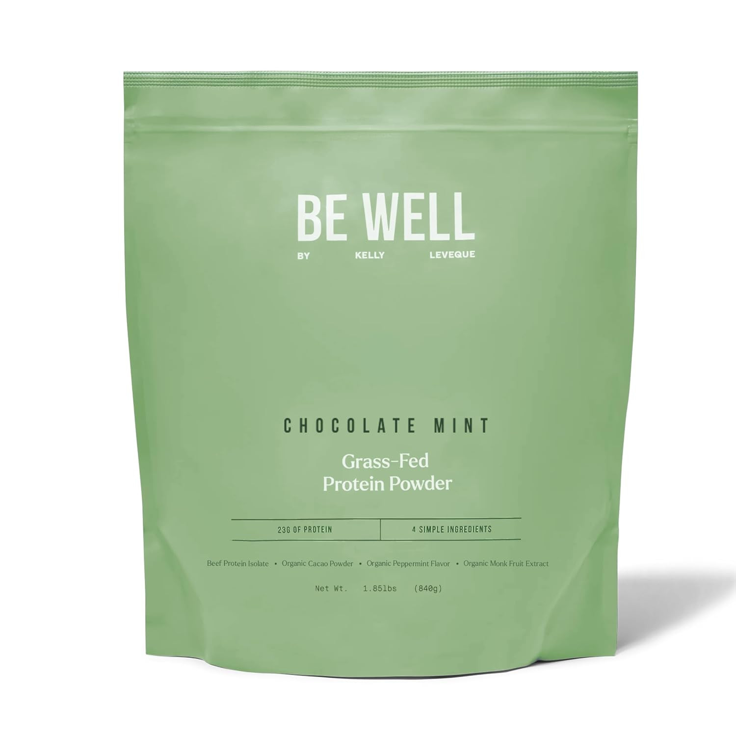 Be Well by Kelly Mint Chocolate Grass-Fed Beef Protein Powder, 23G of Protein &