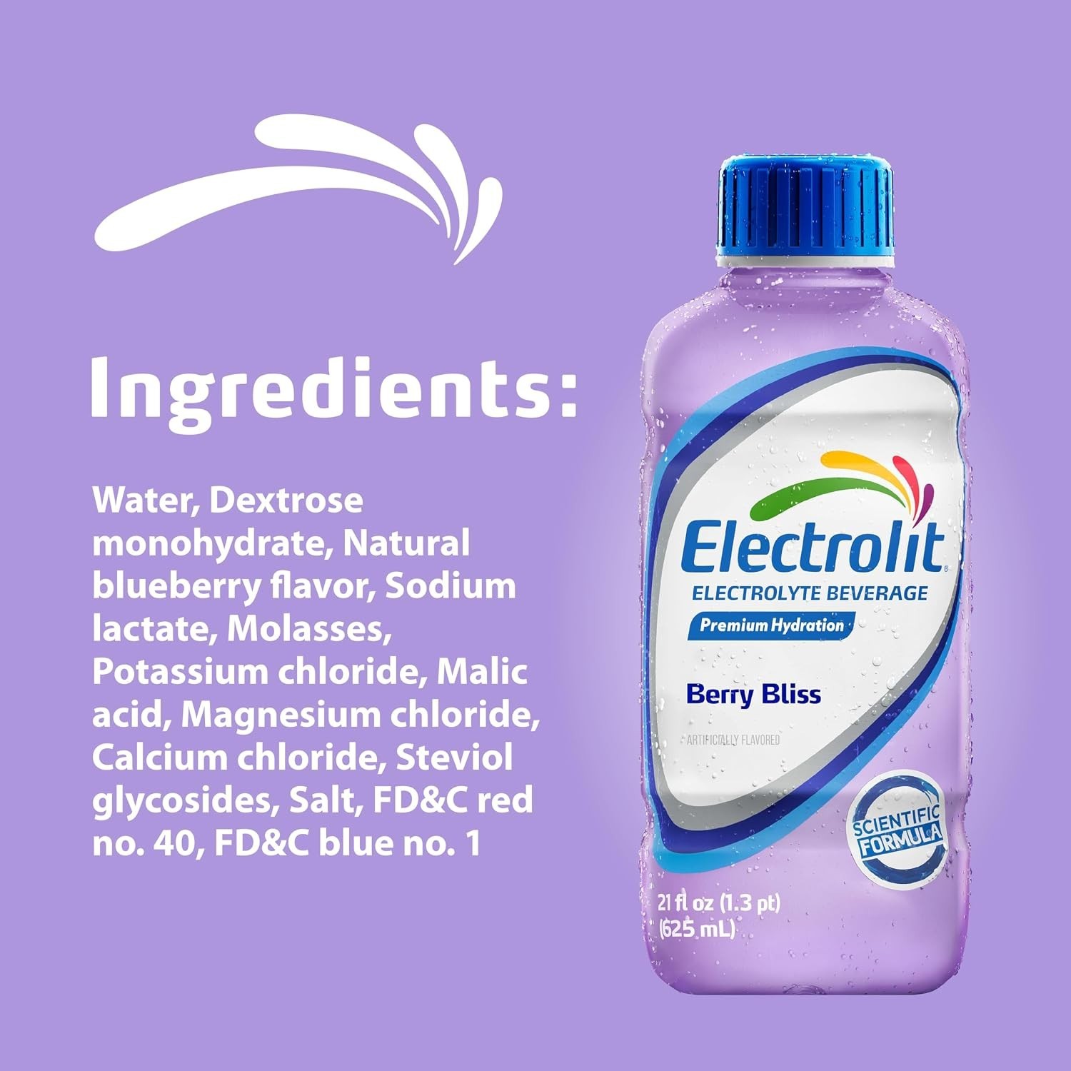 Electrolit, Electrolyte Beverage, Berry Bliss, 21 Fl Oz bottle (Pack of 12)