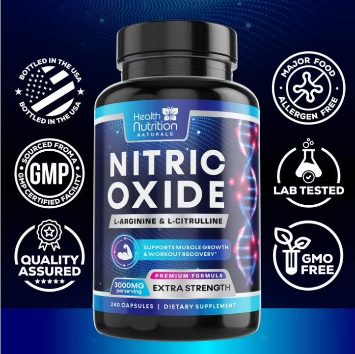 Nitric Oxide Booster w/ L-Arginine 3000mg Highest Potency Muscle Pump Supplement