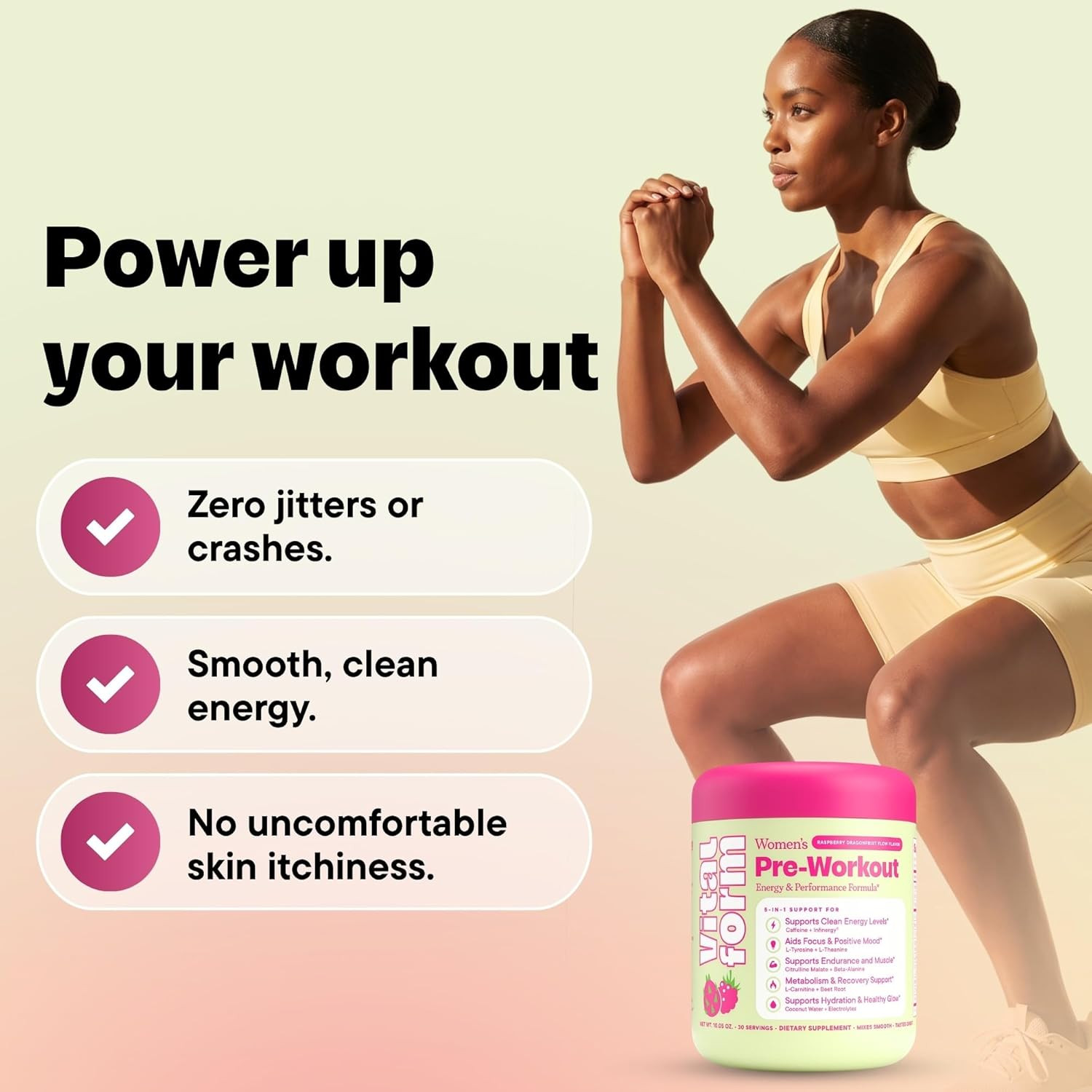 Women’S Pre Workout Powder – Clean Energy, Focus, & Endurance Supplement – 190Mg