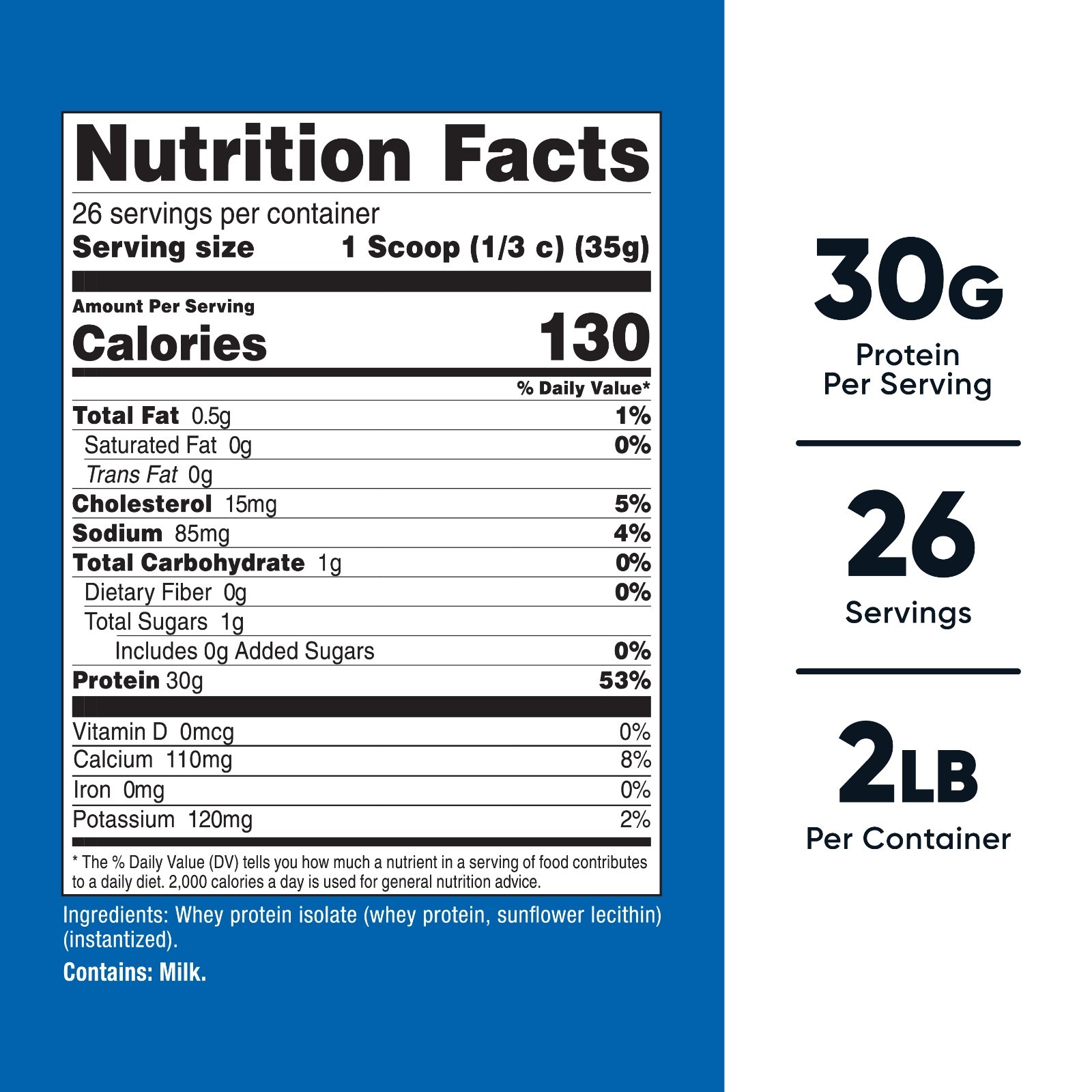 Nutricost Whey Protein Isolate (Unflavored) 2LBS – Protein Powder