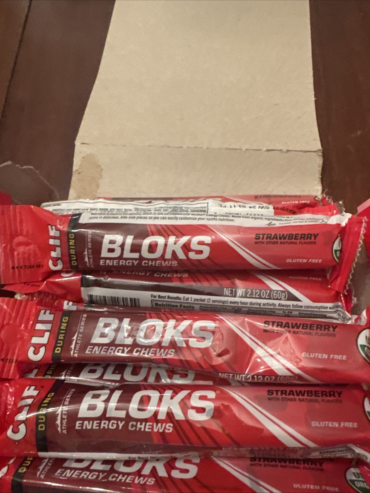 Clif During Bar Bloks Energy Chews Strawberry 18 pckts