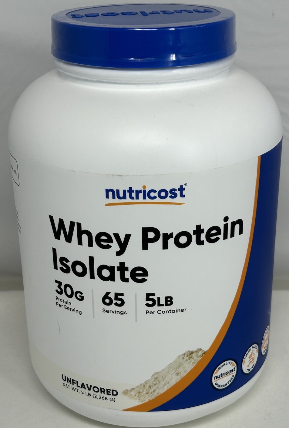 Nutricost Whey Protein Isolate Powder Unflavored 5 lb 65 Servings Exp 09/2028