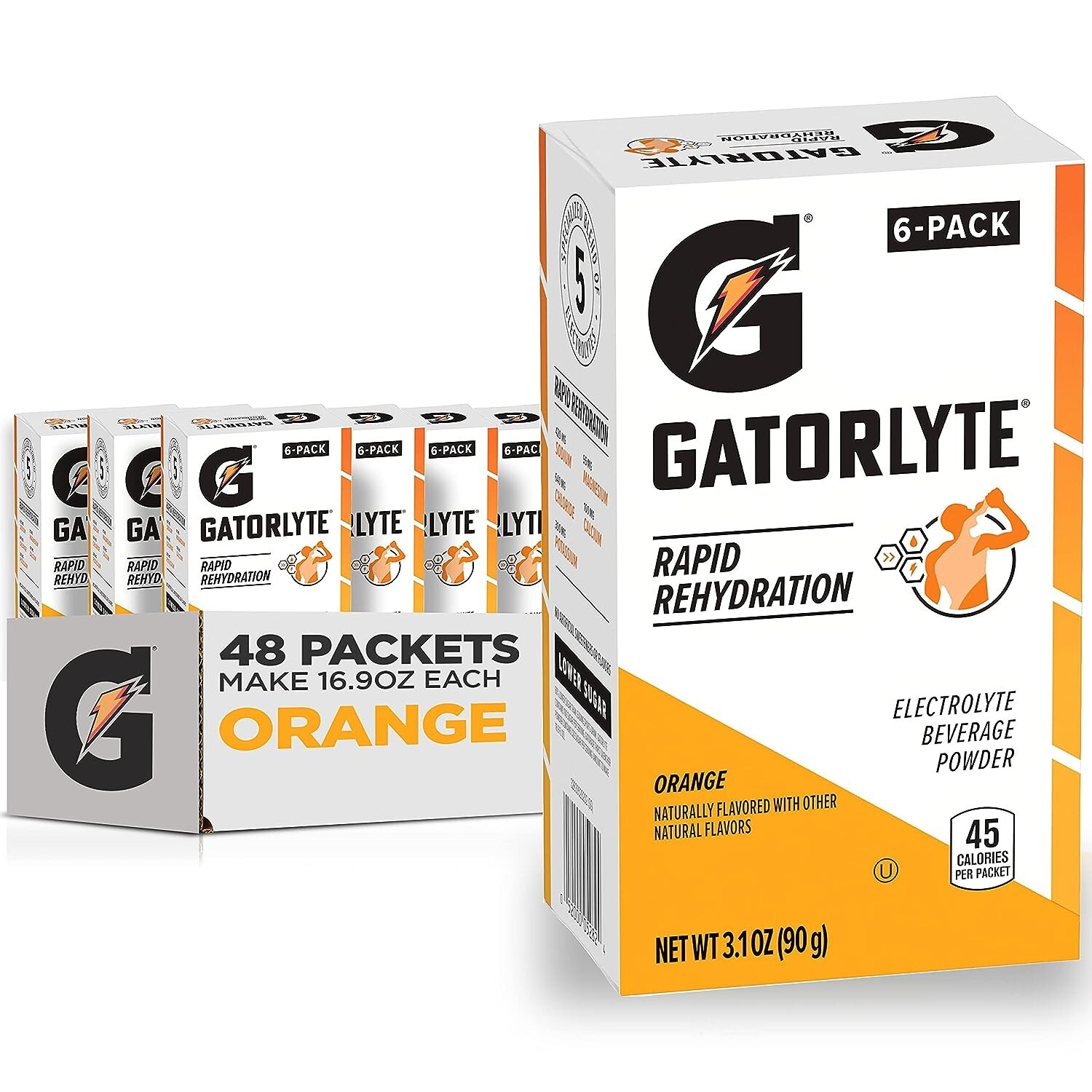 Gatorlyte Rapid Rehydration Electrolyte Beverage, Orange, Lower Sugar, Specia…