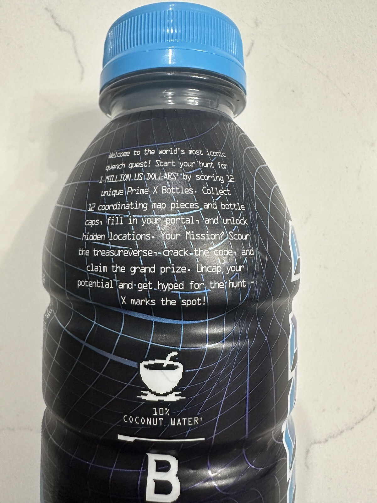 NEW PRIME X Treasure Hunt Hydration Drink 1 Full Holographic Blue Bottle