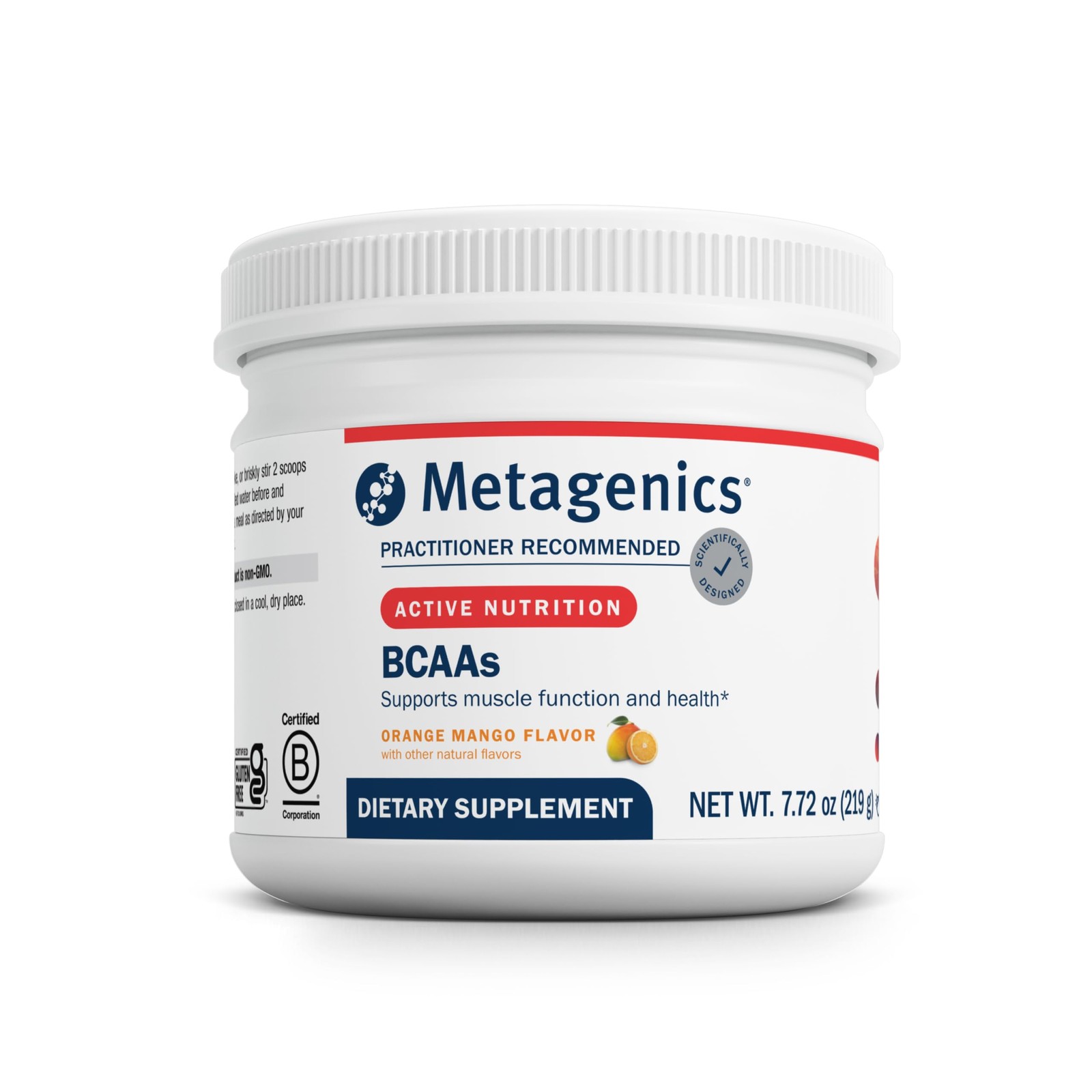 Metagenics BCAAs Powder Orange Mango Flavor 211 Ratio of Leucine, Isoleucin…