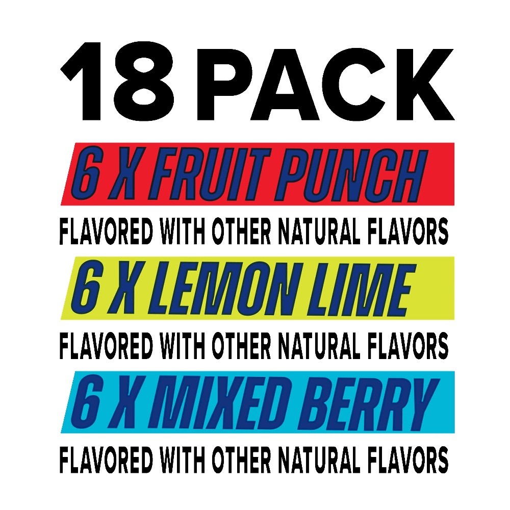 Great Value Sport Hydration Drink, Variety Pack Fruit Punch, 12 fl oz,18 Bottles