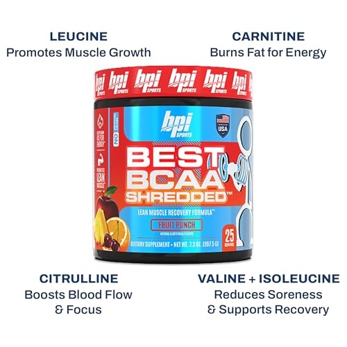 BPI Sports Best BCAA Shredded Powder – Fruit Punch 25 Servings