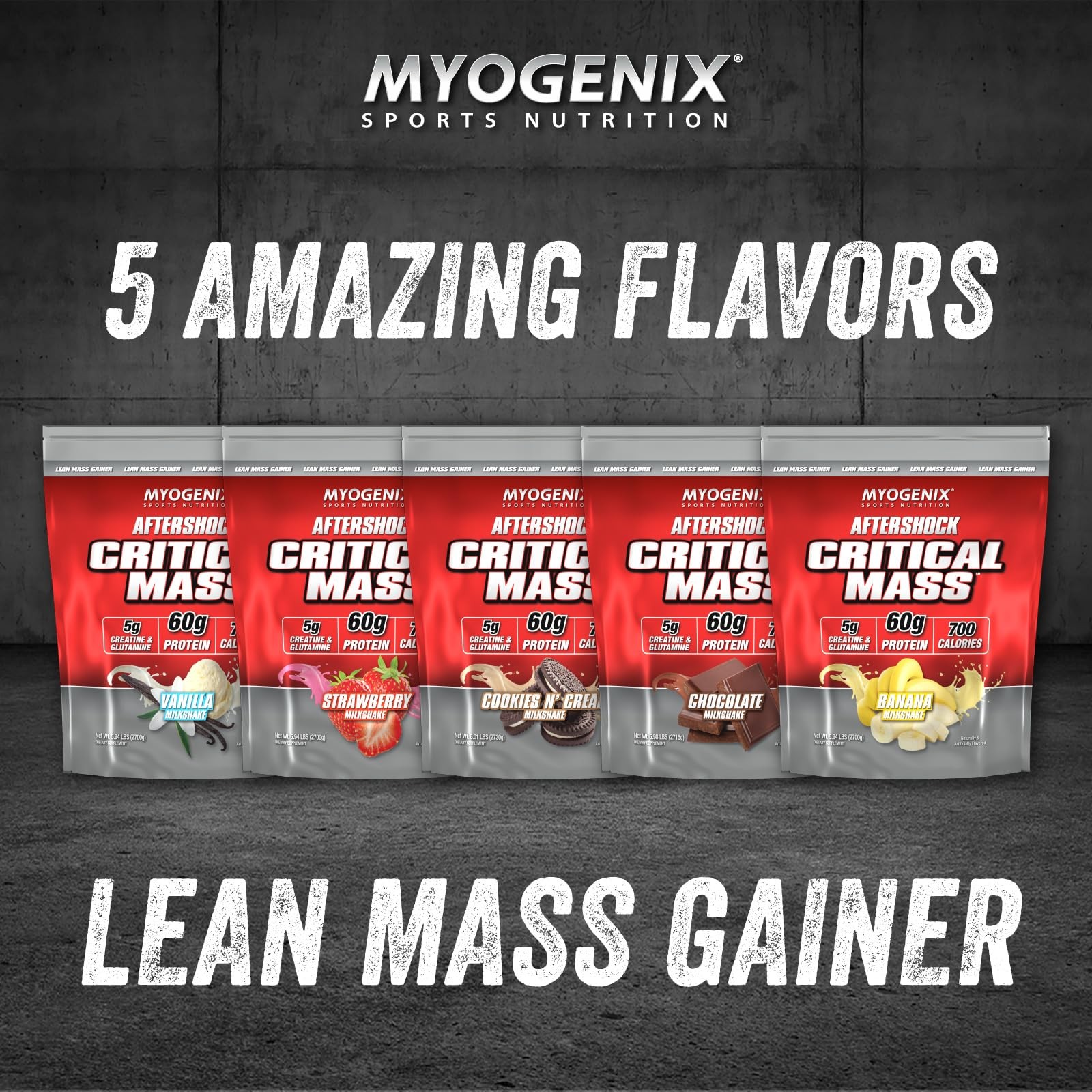 Myogenix Critical Mass Gainer – Muscle Mass Weight Gain Supplement, Zero Lact…