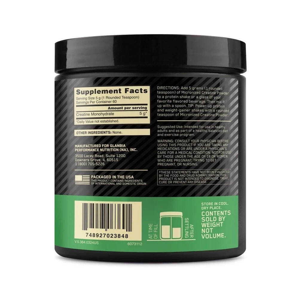 2PK Optimum Nutrition Creatine Powder, 300 Grams, 10.58 OZ