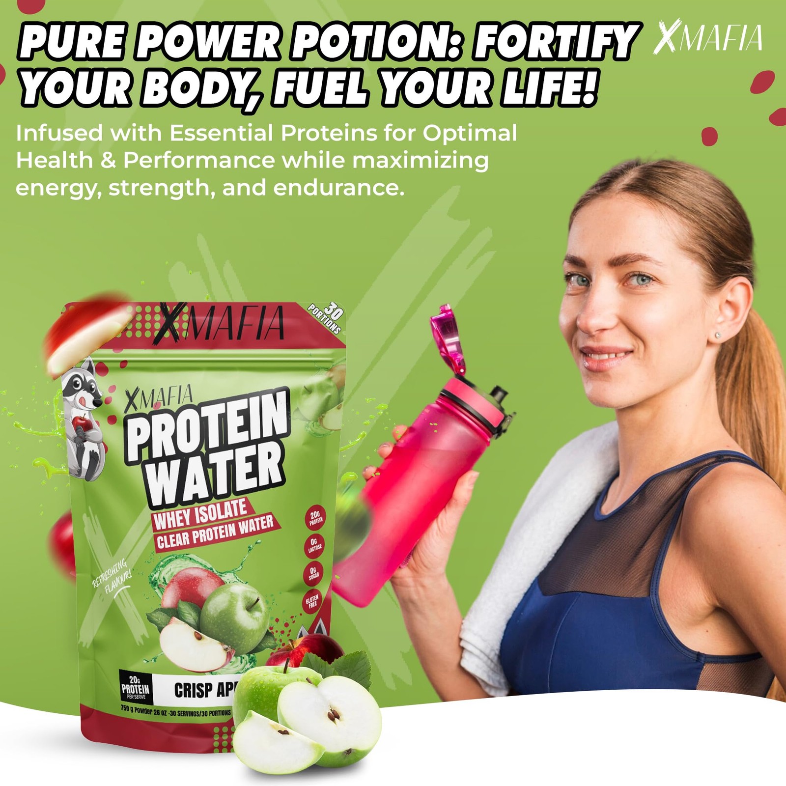 XMafia – Protein Water, Clear Protein Powder – 30 Servings, 20g Protein, 27 o…