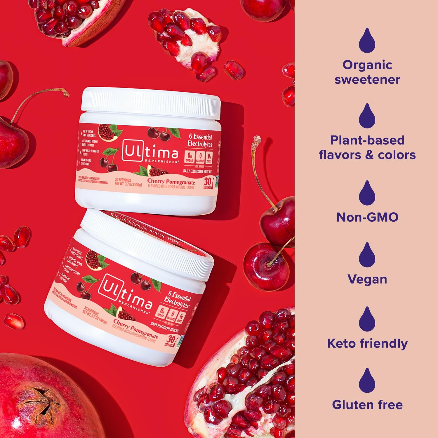 Ultima Replenisher Daily Electrolyte Powder Drink Mix – Sugar Free – Cherry…