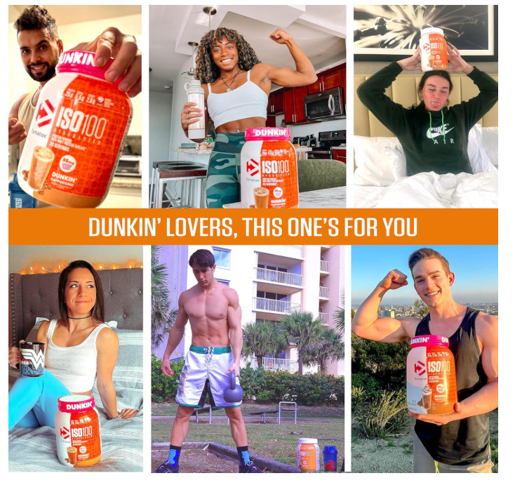 Dymatize Dunkin Mocha Latte ISO100 25g Protein 20Sv Caffeine
