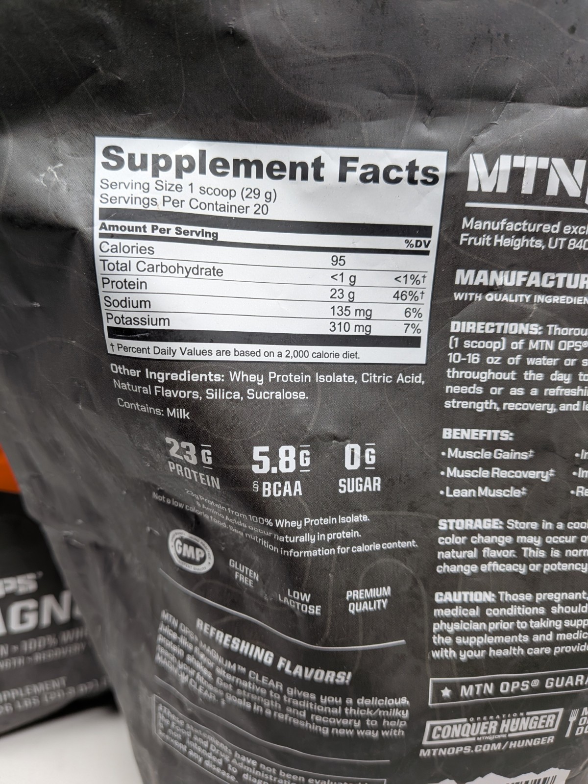 MTN OPS Magnum Clear Protein Powder Blue Raspberry Coconut 1.26 Lbs Lot Of 4