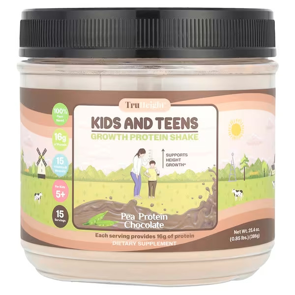 Growth Protein Shake (Chocolate-pea Protein, vegan) Natural Growth & Development