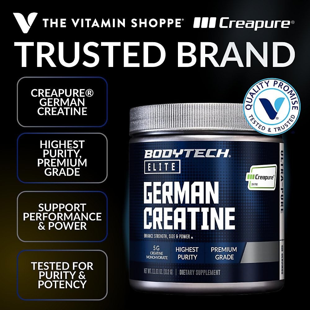 Elite German Creatine with Creapure, Creatine Monohydrate Powder for Strength…