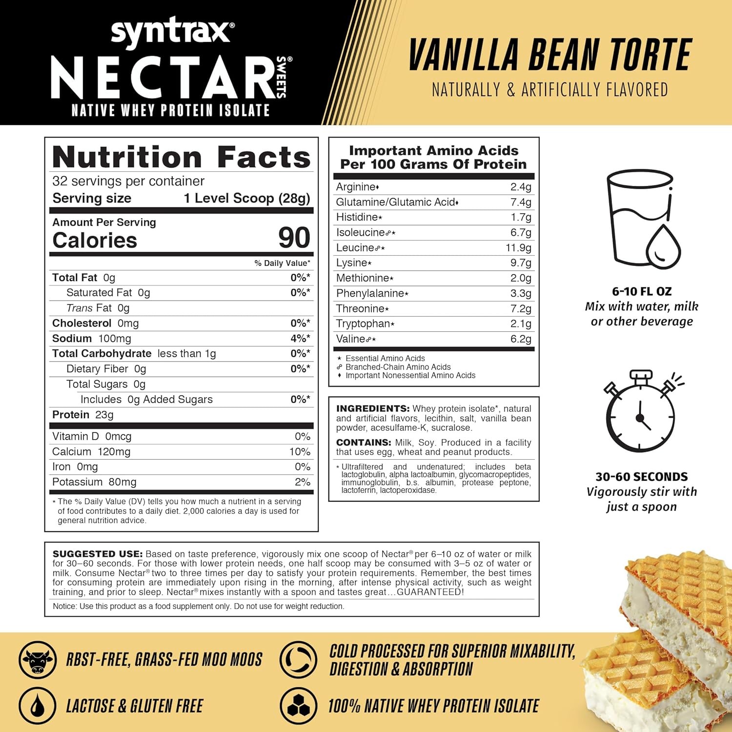 Syntrax Nectar Sweets 2lb Protein Powder Bag – Vanilla Bean Torte