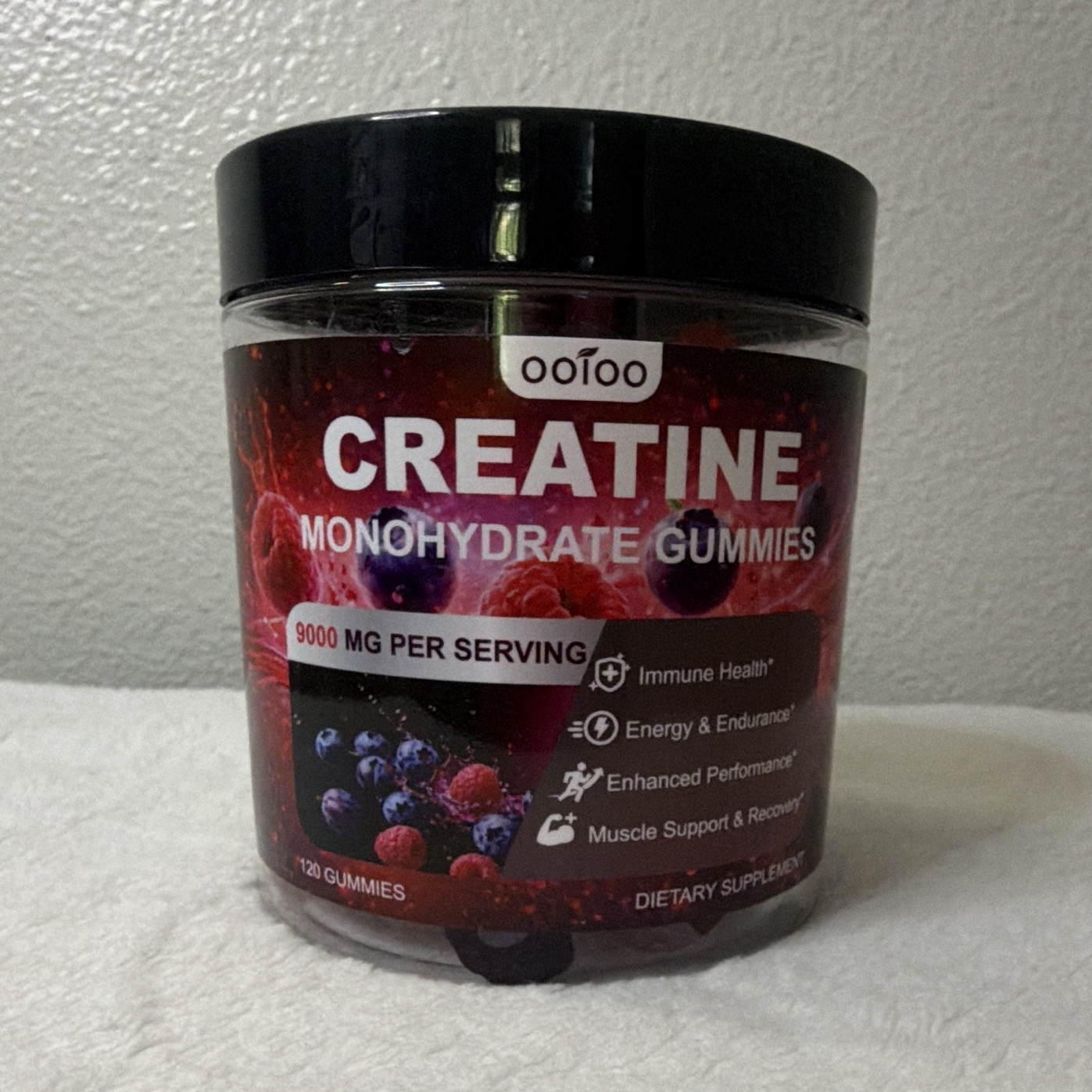 oofoo Creatine Monohydrate Gummies 9000mg/Serving 120 Vegan Mixed Berry