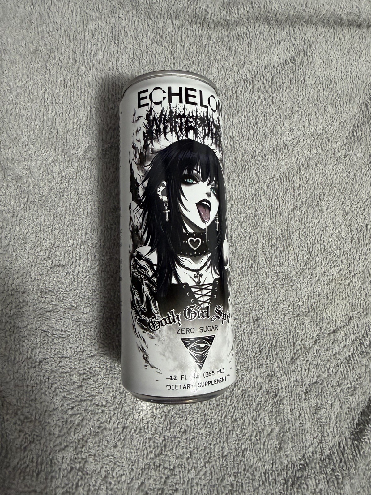 Echelon Goth Girl Spit White Phosphor Empty Can! Read That Again, No Cancels