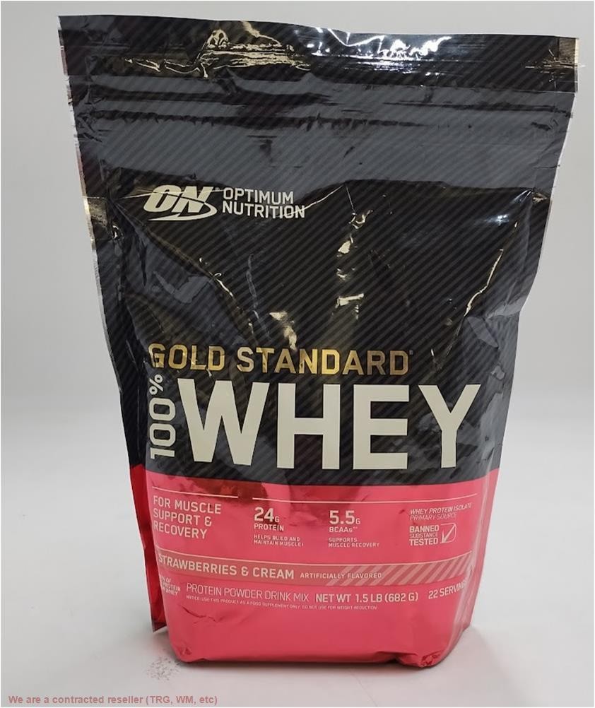 Optimum Nutrition Gold Standard Whey Protein Powder Strawberries&Cream EXP:02/27