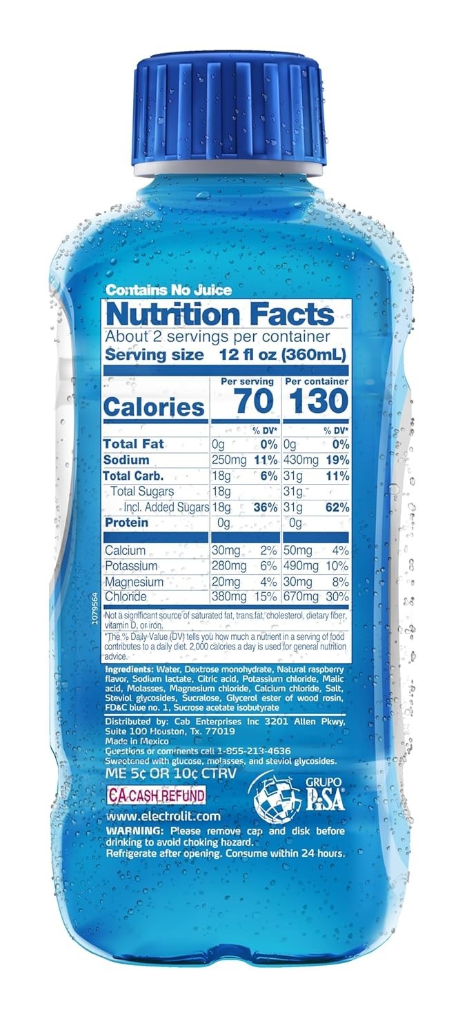 Instant Hydration with 12 Blue Raspberry Electrolyte Drinks – 21 Fl Oz Bottles