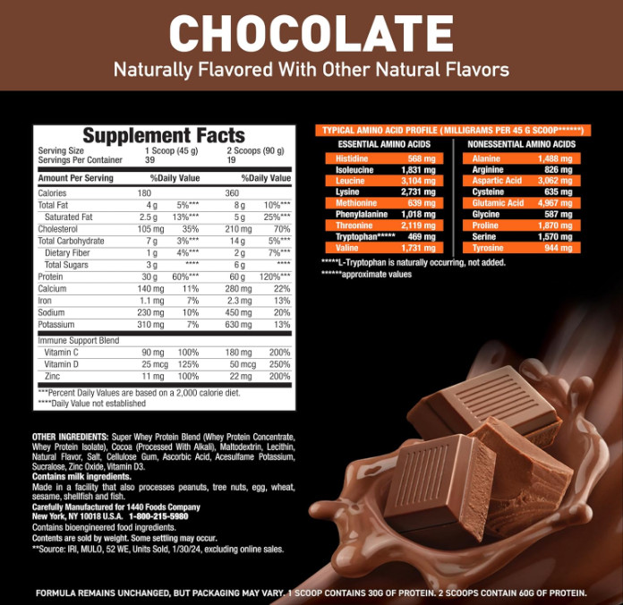 Body Fortress Super Advanced Whey Protein Powder, Chocolate, 3.9 lb