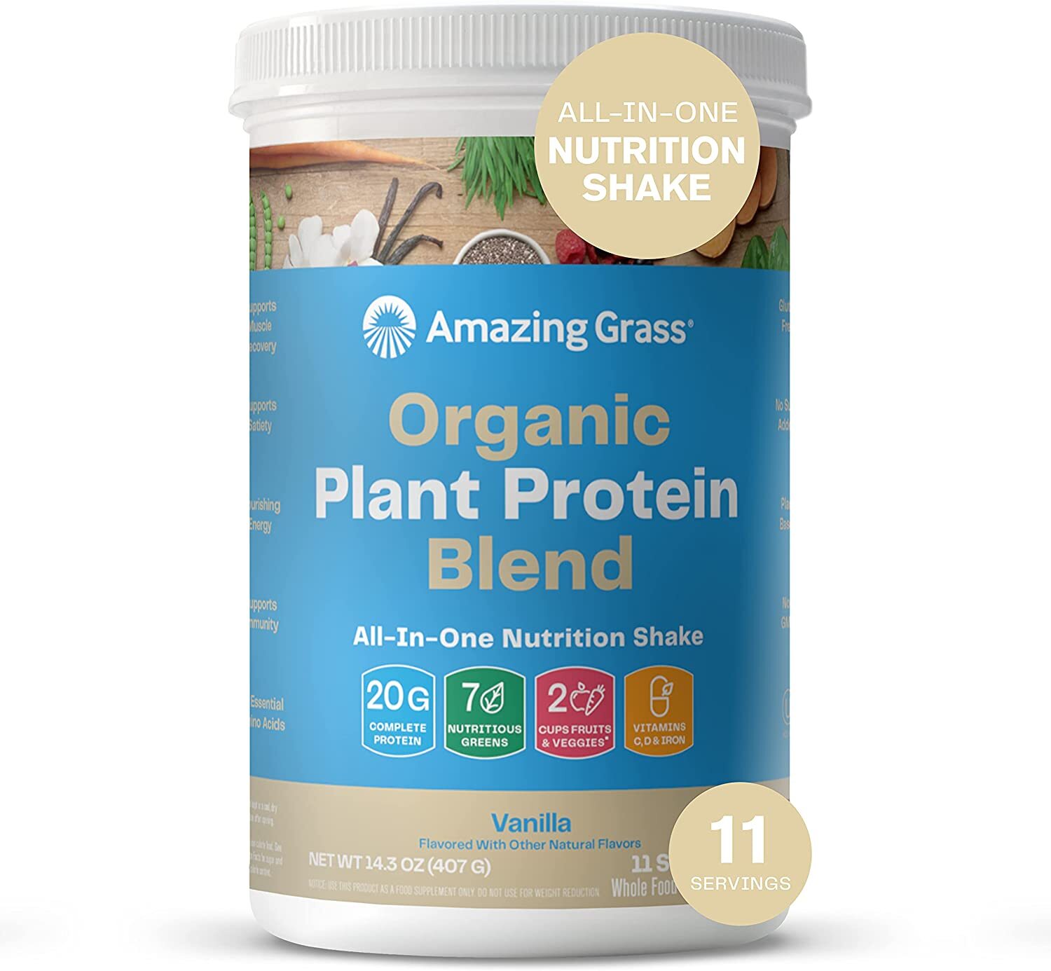 Amazing Grass – Organic Vegan Plant-Based Protein Powder – CHOOSE FLAVOR