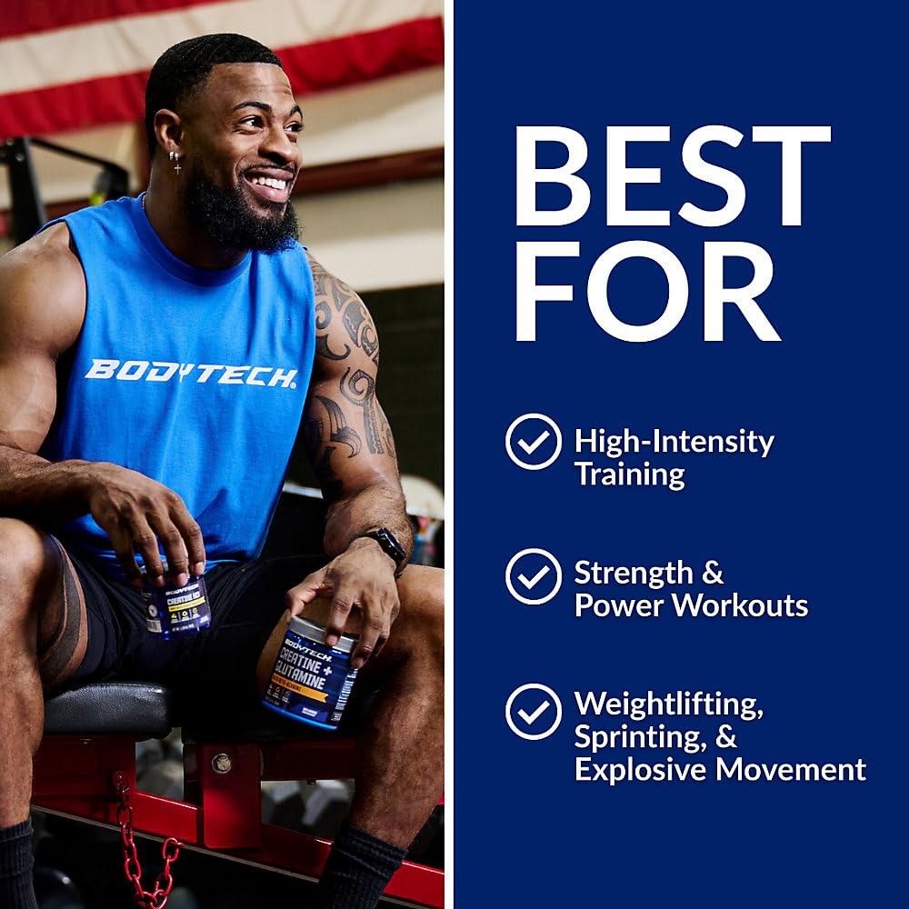 BodyTech Creatine Monohydrate Powder, 60 Servings (Pack 0f 1), No Color