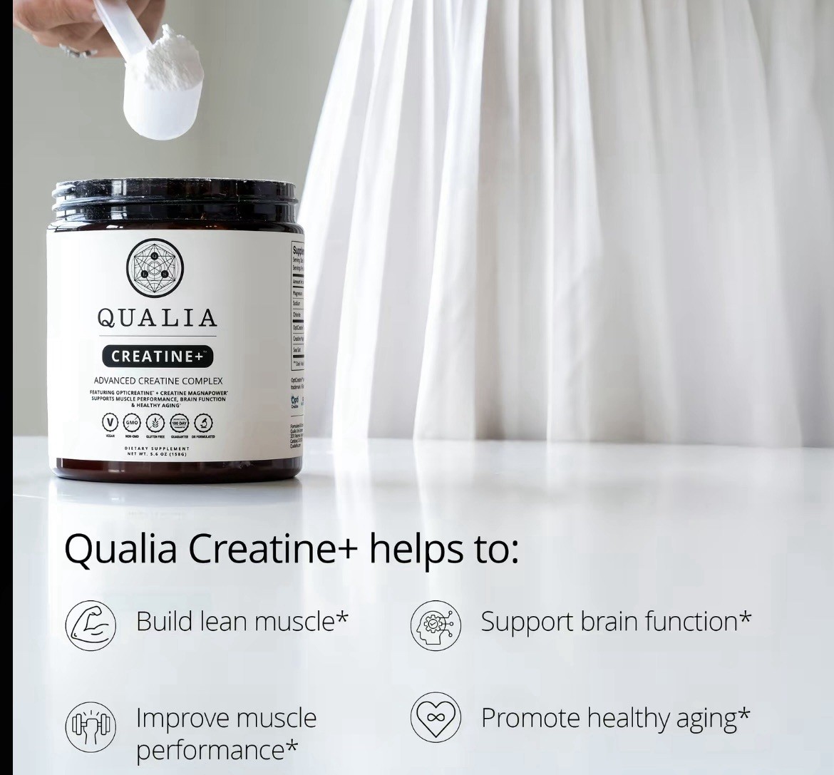 Qualia Creatine + Advanced Creatine Complex – 5.6 oz Magnesium 9/2027