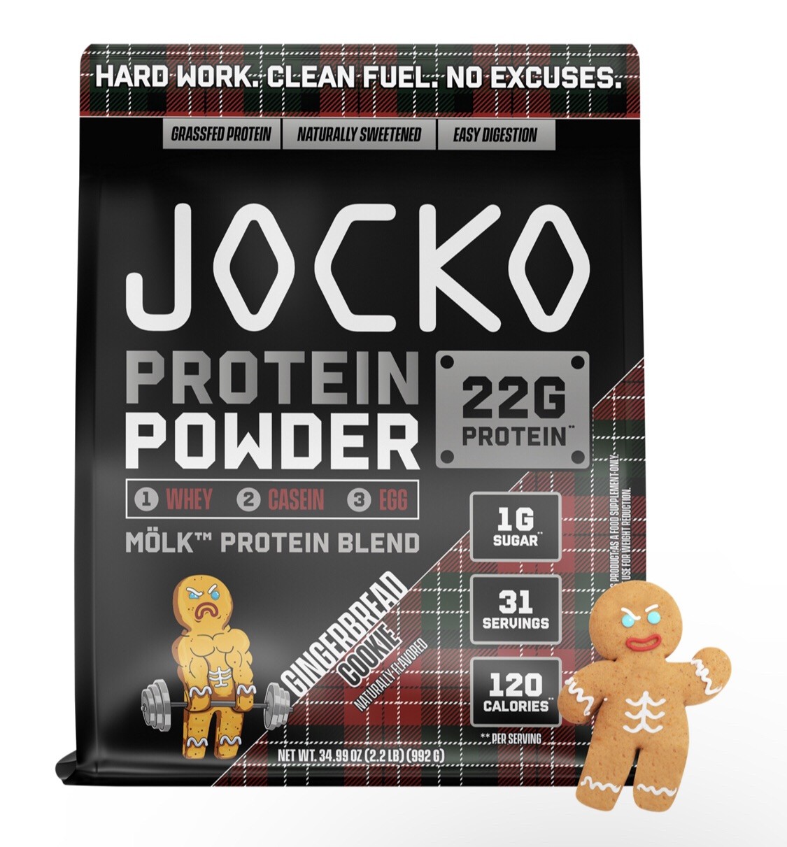 Jocko Protein Powder Mölk 22G Protein Blend-Gingerbread Cookie Flavor-2lbs