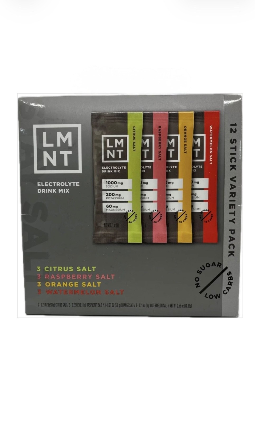 LMNT Electrolyte Drink Mix 36 Sticks Variety Pack Zero Sugar Keto New Sealed
