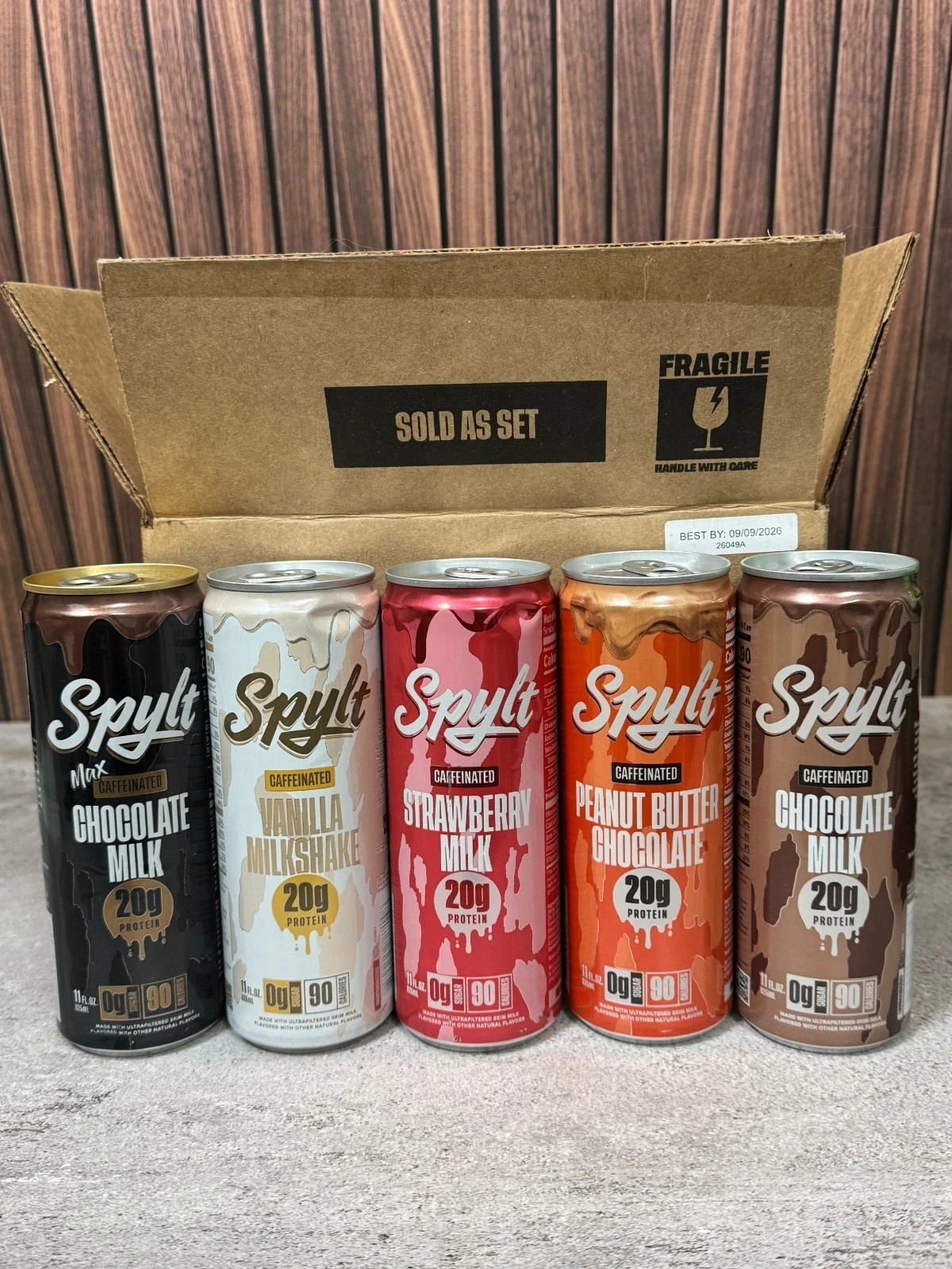 SpyLt Max Caffeinated Protein Milk 5 Pack Variety 20g Protein 0g Sugar New