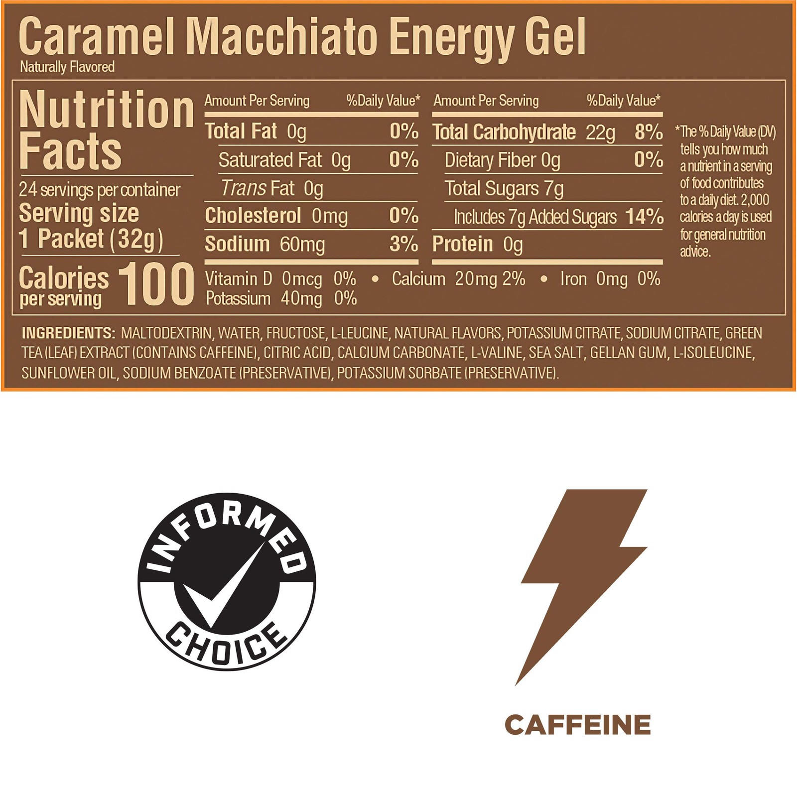 GU Energy Original Sports Nutrition 24 Count (Pack of 1), Caramel Macchiato