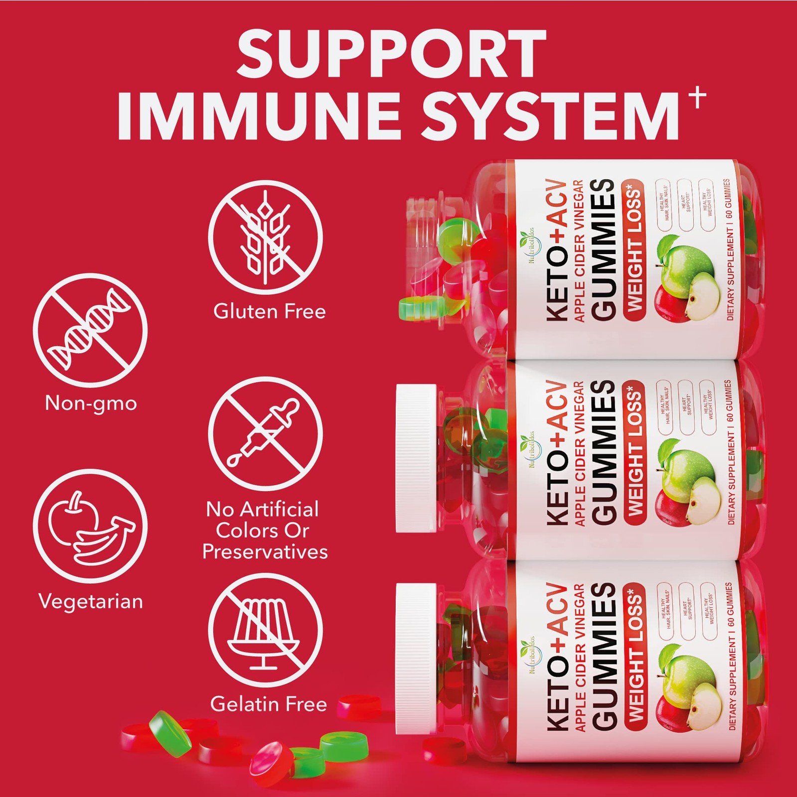 Keto ACV Gummies Advanced Weight Loss – 60 Count (Pack of 1)