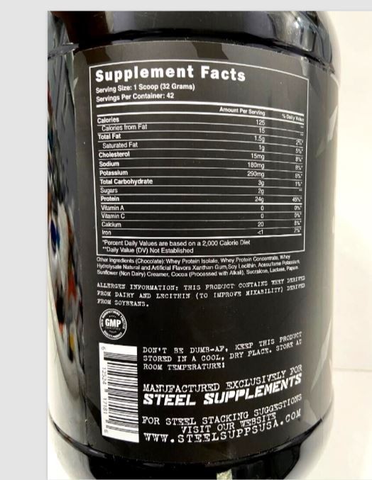 Steel Supplements, Steel Whey-PRO 100% PURE Whey Protein Chocolate 42 Servings
