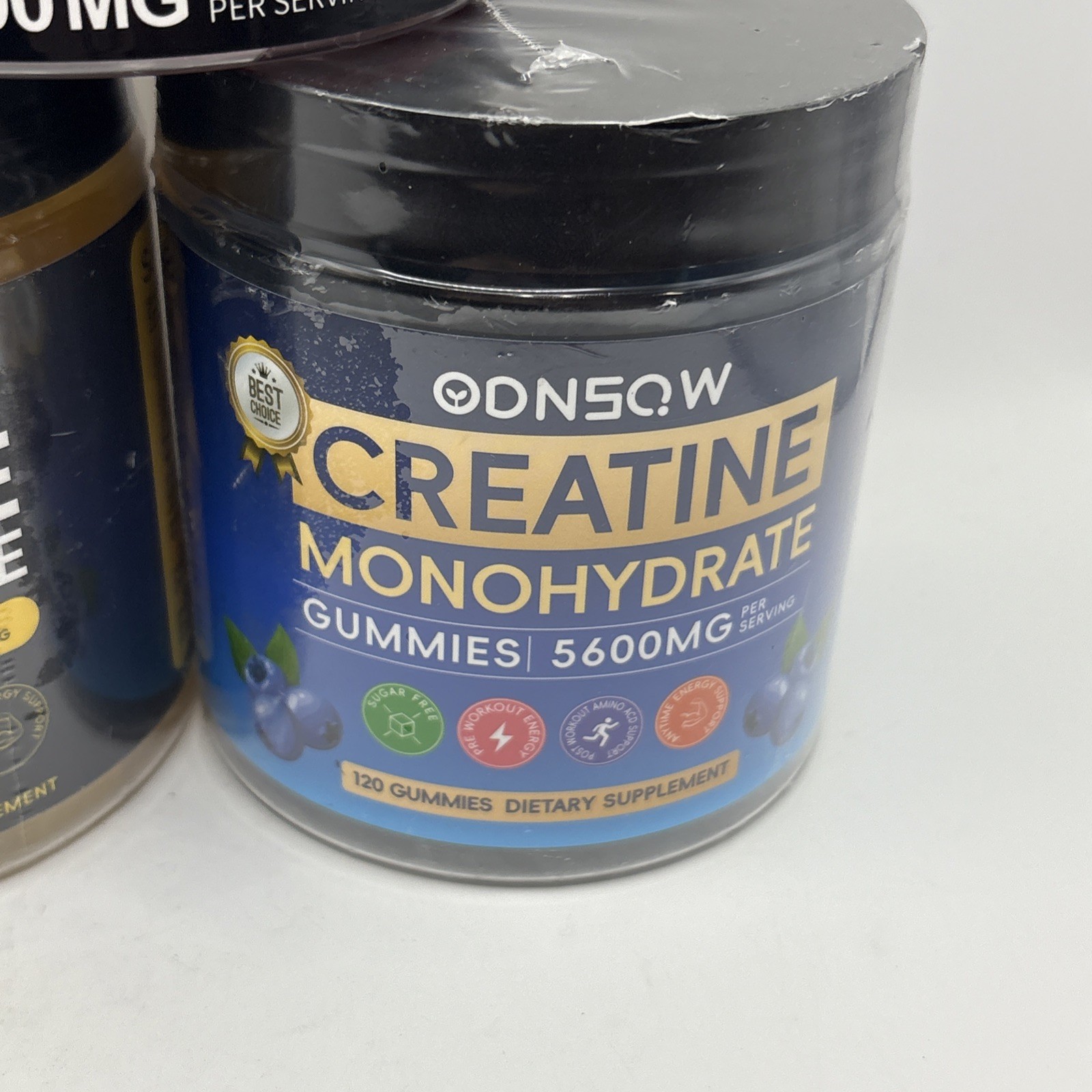 Lot Of 3 Creatine Monohydrate Gummies Lemon Blueberry Mixed Berry 120 Count= 360