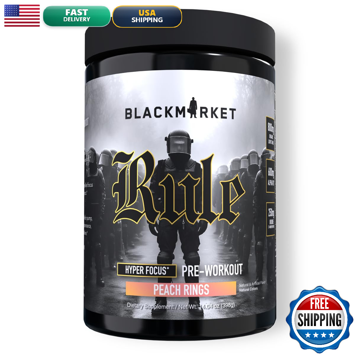 Blackmarket Nootropic Caffeine Alpha Gpc Lions Mane Focus Servings