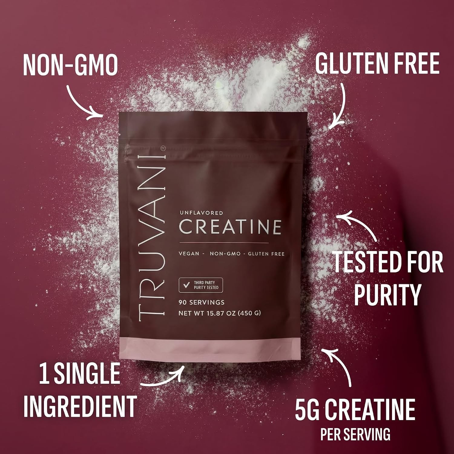 Creatine Monohydrate Powder | 5g Pure Creatine Per Serving | Third Party Test…