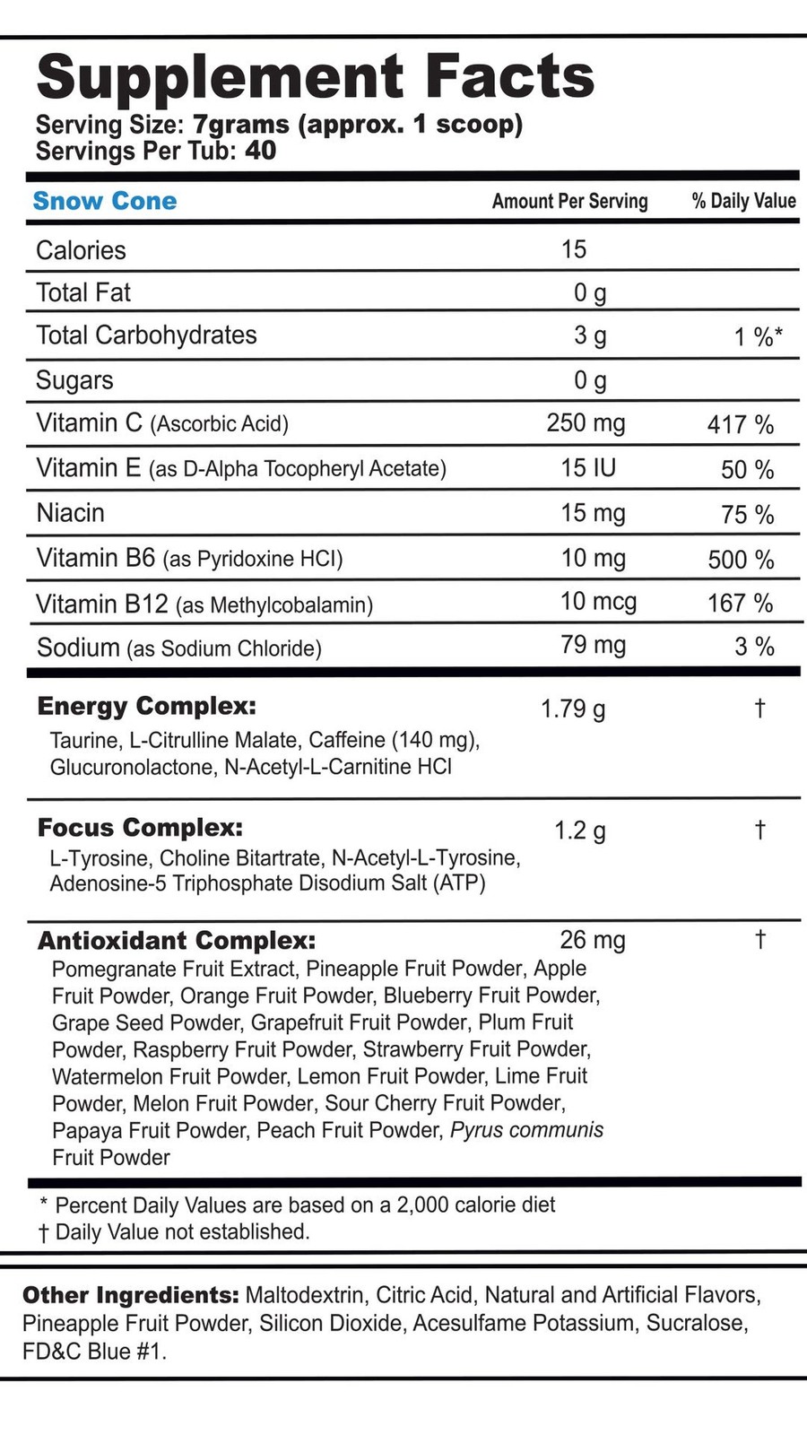 G Fuel Snow Cone Elite Energy Powder, 9.8 oz (40 Servings)