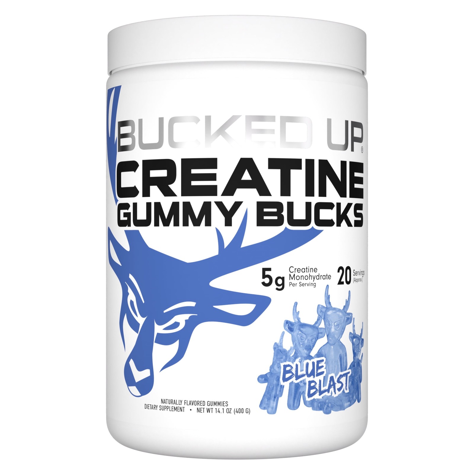 Bucked Up Creatine Gummies – Blue Blast Flavor – 5g Creatine Monohydrate Per