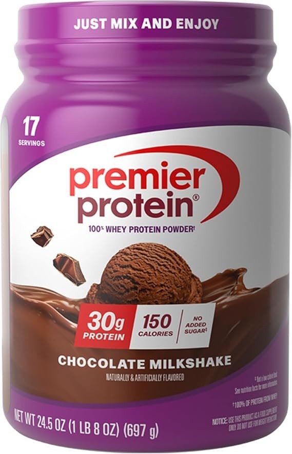 Premier Protein Powder, Chocolate, 100% Whey, 30g High Protein, 17 Servings