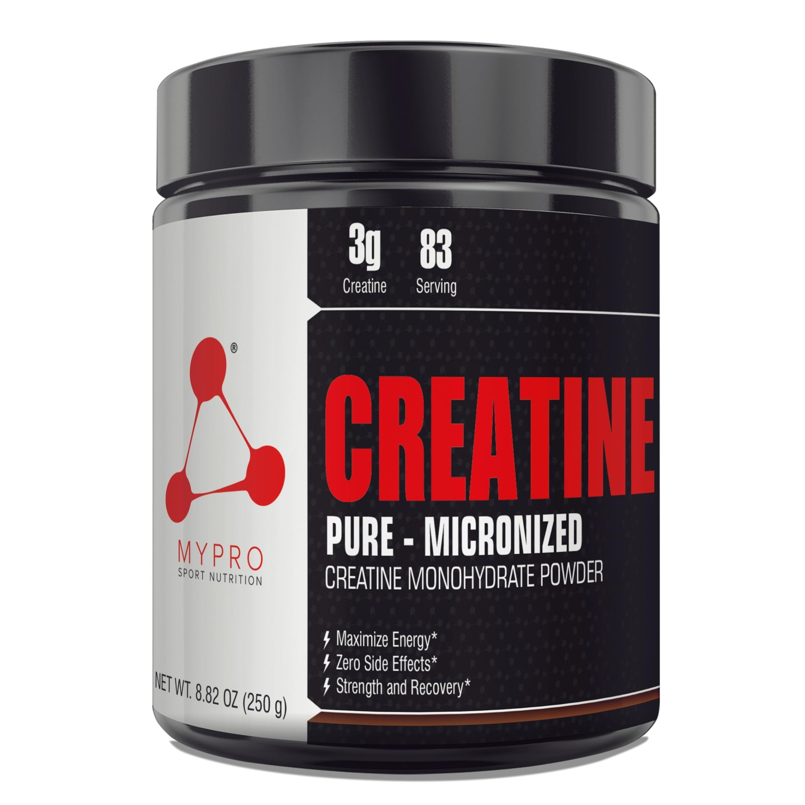 Mypro Creatine Monohydrate 250g | 83 Servings | Unflavoured