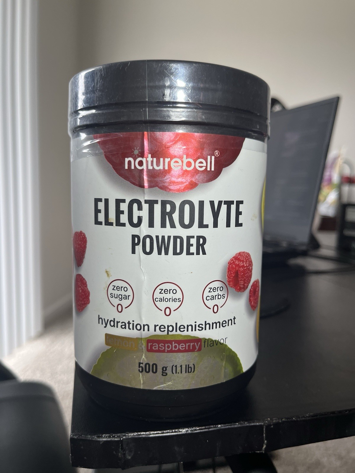 Naturebell Electrolyte Powder Lemon Raspberry Zero Sugar Zero Carbs 1.1lb 500g