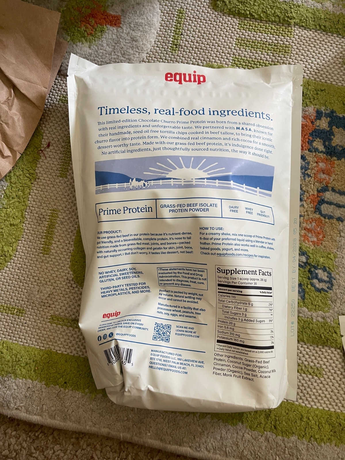 (FREE SHIPPING) Equip Prime Protein Grass-Fed Beef Isolate Powder