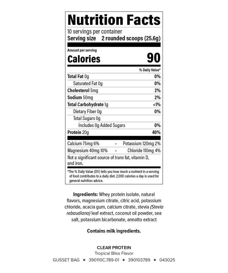 Isagenix Clear Whey Protein Isolate Tropical Flavor *New* 20g FREE SHIPPING