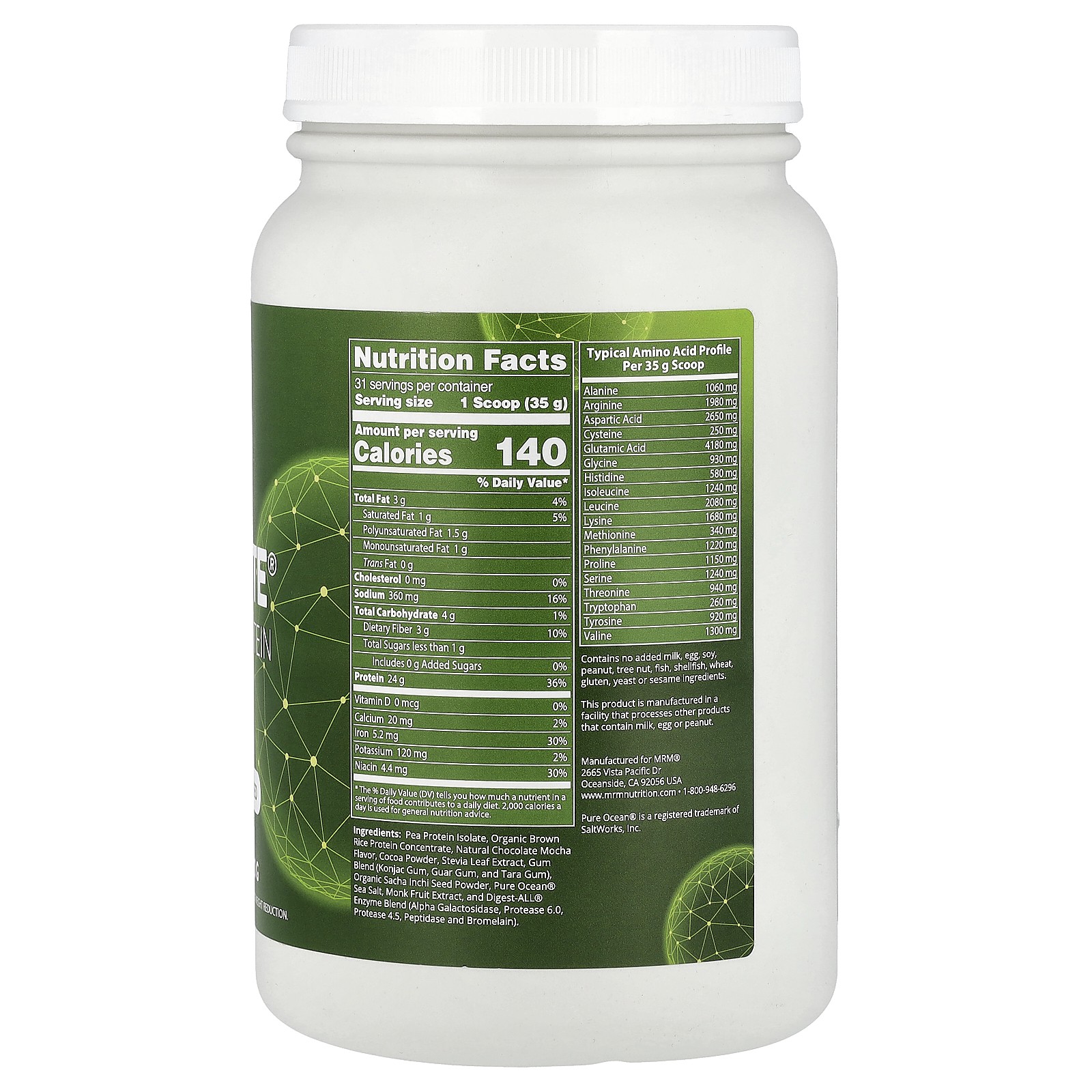 Veggie Elite, Performance Protein, Chocolate Mocha, 2.45 lb (1,110 g)