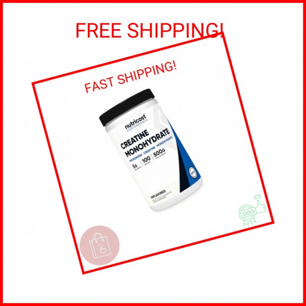 Nutricost Creatine Monohydrate Micronized Powder 500G, 5000mg Per Serv (5g) – 10