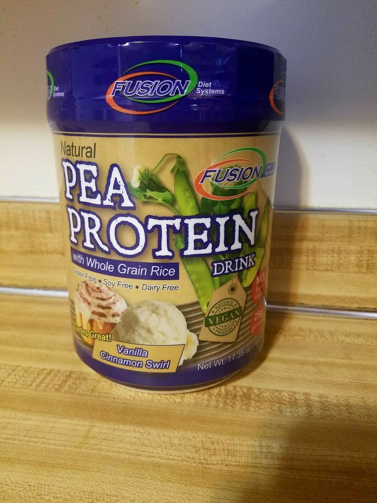 *New Unopened* Fusion Vegan Pea + Rice Protein 17.35 oz Vanilla Cinnamon Swirl