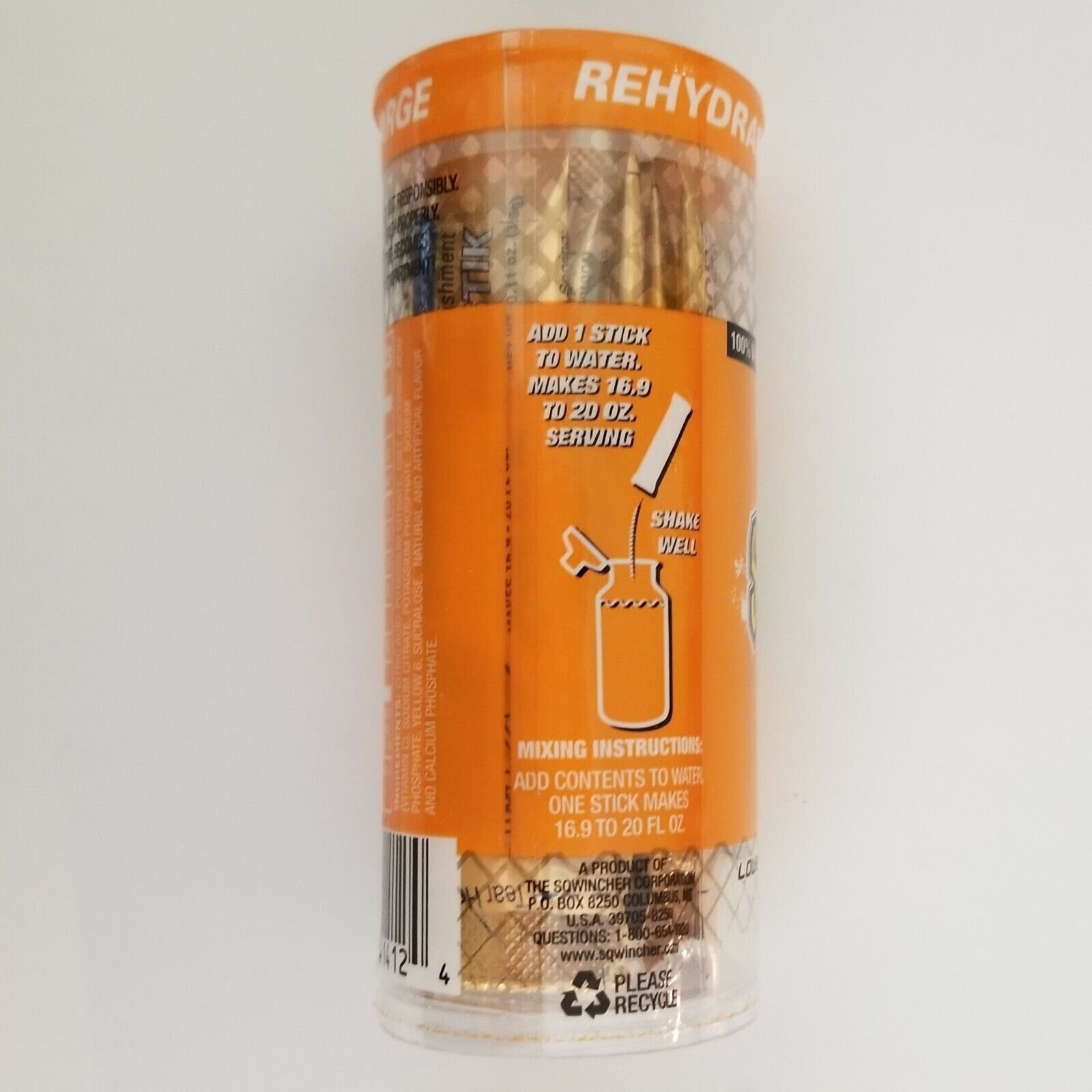 Sqwincher ZERO Sugar Free Electrolyte Powder Beverage 10 Orange Qwik Stik
